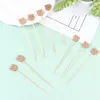 Forks 100PCS Cocktail Picks Bear Decorative Toothpicks For Bamboo Sticks Fruit Skewers Kids Disposable Party Buffet Drink