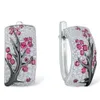 Yichen's New Creative Micro Inlaid Diamond Plum Blossom Branch Fashion Plating Black Gold Two Tone Earrings