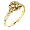 14k wit geel goud fijne sieraden zilveren halo verlovingsring ovaal 8 mm ronde vintage 18ct diamant semi mount ring voor vrouwelijke mannen