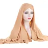 Abbigliamento etnico Jersey hijab donne musulmane sciarpa istantanea croce cross cofano cappello scialini a turbante tappo bandanda bandana bandana bandage mujer