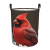 Laundry Bags Flower And Bird Print Basket Circular Hamper Waterproof Storage Bin Organizer With Handles For Clothes