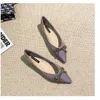 Casual Shoes Large Size Pointed Flat Single Soft Sole Anti-skid Ladies Bow Knot Ballet Luxury Comfortable Women's