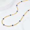 Chains Wholesale Neck Chokers Lapis Natural Stone Beaded Necklace Sliver 925 Sterling Silver Necklaces For Women