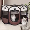 Cat Carriers Delivery Room Folding Pet Fence Octagonal Cage Tent Mat Dog Nest Transparent