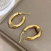 Boucles d'oreilles cerceaux allié en forme de U 316l en acier inoxydable Chunky pour femmes Fashion Punk Gold Color Geometric Jewelry Cadeaux