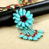 Colliers Fashion Bohemian Style Perles Collier Femmes Collier de pierre Bijoux de fleurs thaïlandaises Long Collier