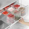 Lagringsflaskor Kylskåp Konserveringsfodral Bärbar stor kapacitet Transparent med Lock Box Freezer Organisatörer