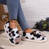 Slippers Cute Cartoon Milk Cow Cotton Unisex Couple's Indoor Non-slip House Mule Men And Women Toe Wrap Home Shoes