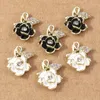 Charms 4pcs 16 18 mm Pendants de fleurs de rose cristallin délicate pour les bijoux Faire des boucles d'oreilles DIY Collier accessoires