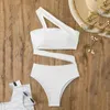 Arxipa Sexy Bikinis One Piece Swimsuit for Women Bandage Kąpiec Wyściełane push upy Beachwear White solid 1 kawał