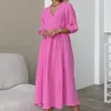 Veilleuses pour femmes V Nightgown Sleeve Pyjamas Robe solide sexy Sexe Color Neck Femmes 2024 Long Dormises Sleeping Femelle Cardigans Lacet-Up Nightwear