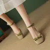 Kledingschoenen tuling juni 2024 Spring dames mesh baotou sandalen rond teen zoete sierlijke boog spoedige holle pumps voor vrouwen l