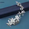 Hårklipp bröllopskam elegant kristall brud blommor huvudstycke huvudkläder ornament strass klipp tillbehör