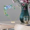 Decorative Flowers 2 Sets Metal Wedding Decorations Floral Hoop With Wood Base Iron Heart Wire Wreath Frame