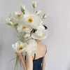 Fiori decorativi 1 pezzi grandi poppie finte ramo di lusso bellissimo fiore di seta lungo elegante bouquet da sposa creativo