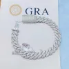 Trendy volledige sieraden Hiphop Bracelet Silver 925 Rhodium Plated Moissanite Diamond Cuban Link armband