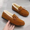 Casual Shoes Bean Single 2024 Winter Women's Cashmere Flat Lazy People A Slip-on Cotton Tide