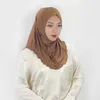 Vêtements ethniques Muslim Hijab Milk Silk Piltatage Pilover Pilotor malais Couleur solide multicolore Copie de dentelle Copie