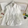 Chemise de créateurs de chemisiers pour femmes 2024 printemps brillant à nœud papillon libe à nœud perl simple poitrine de tête à la mode