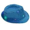 Suministros para fiestas gat de lentejuelas dance up up elegante flashing unisex vestido colorido gorra de béisbol masticable