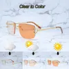 Photochromic Sunglasses 4 Season Glasses Carter Designer Sun Glasses Color Change Two Colors Lenses Frame Vintage Luxury Eyewear 828 Big Square