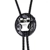 Bow Ties Fashion Relief Horse Buckle Bolo Tie Halsband Western Cowboy Slitte Drop