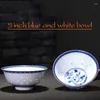 ボウル5インチセラミックラーメンスープJingdezhen Blue and White Porcelain Rice Bowl Art Small Chinese Dragonディナーウェアコンテナ