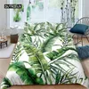 Ensembles de literie Palm Feuilles de couette Cover Banana Hawaiian Tropical Set Green Branches Quilt Femmes