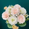 Kwiaty dekoracyjne różowy jedwabny piwonia sztuczna domowa dekoracja ślubna
