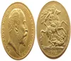 UK Rare 1903 British coin King Edward VII 1 Sovereign Matt 24K Gold Plated Copy Coins 1442662