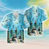 Mens Casual Shirts Funny Otter 3D Printed Beach Shirt Sea Animal For Men Clothes Harajuku Fashion Women Short Sleeve Kawaii Bluses Y2K