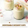 Disposable Cups Straws Ice Cream Bowl Dessert Cup Plastic Pudding Store Food Container