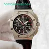 Luxury AP Wrist Watch Royal Oak Offshore Series Limited Edition Red Inversed Time Standard Automatic Mechanical Mens Watch 26133st Precision Steel 48 mm