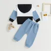Zestawy odzieży Kupretty maluch dziecięcy chłopiec zimowe ubrania na bluzy i spodnie z kapturem z kapturem z kapturem z kapturem 3 6 9 12 18 24 miesiące