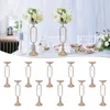 Vasen 10 PCs Gold Vase Herzstück Tischdekoration Metall Tabletop Blumenkerzeenständer