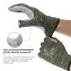 Gants 1 paire de jardin gants gants de protection de sécurité gants gants anti-coupe gants de niveau 5 coupés gants aramides résistants avec une paume fendue vache