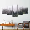 5 Stücke Nordic Dunst Pine Forest Wall Art Leinwand Malerei Landschaft Poster und Drucke für Wohnzimmer Home Dekoration Cuadros