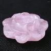 Figurine decorative 1pc Amazing Natural Pink Quartz intagliato a forma di loto art DECO Crystal Ball Porta