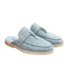 Casual Shoes 2024 Spring Autumn Flat Bottom Lock Tassel Fashion Suede Women Loafers Single Men Top Quality Slippers