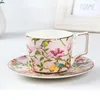 Cups Saucers Exporting High-grade 45% Bone China Coffee And Sets Glaze Flower Ceramic Tea