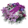 装飾的な花30 cmファヒオンクリスマスリース人工パインリースネイルブラシガーランドの誕生日の飾り
