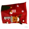 Couvre la chaise 3D Santa Snowman Cover Christmas Back Decor for Banquet Holiday Home