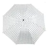 Вазы Feifan-Korean Creative Pare Black Rubber Rubber Plaid Umbrella Оптовая 30% Sun Crotection UV Sunshade