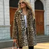 FORME DE LUXE DE FOURSE LUXE LUXE LEOPARD Long Teddy Bear Vestes Coats Femme 2024 Hiver épaisses de vêtements d'extérieur chauds Brands Féaux Femme