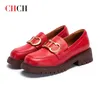 Casual Shoes Luxury Design Summer Round Head Women's Loose Slacker Slip-On Shoe Elevated Retro Cowhide Flat