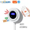 Detector Tuya WiFi Natural Gas Leakage Detector 433MHz Wireless Combustible Gas Leak Sensor Home Kitchen Security Alarm Smart Life APP