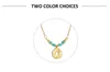 Fashion Gold Plated Stainless Steel Flower Turquoise Bead Necklace