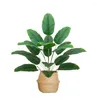 Fleurs décoratives 82cm 18 tête artificiel banane arbre grand plante tropicale fausse feuille de palmier en plastique fausse musa pour la pièce d'automne de pièce intérieure