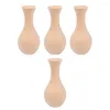 Vases 4 Pcs DIY Vase Model Wooden Flower Decor Manual Colorful Novel Bottle Desktop Colored Drawing