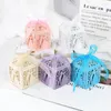 Gift Wrap 10/20pcs Laser Cut Hollow Candy Boxes With Ribbon Romantic Mr & Mrs Bride Groom Packaging Box Wedding Event Party Supplies